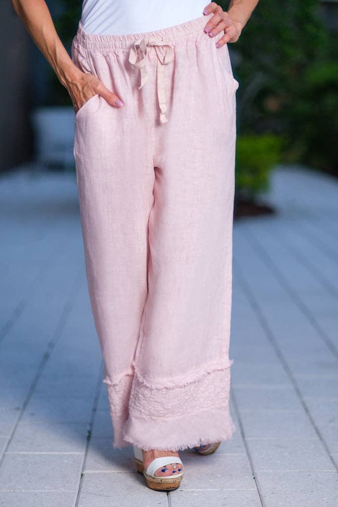 TINA Stephens Arti Linen Embroidered Pant