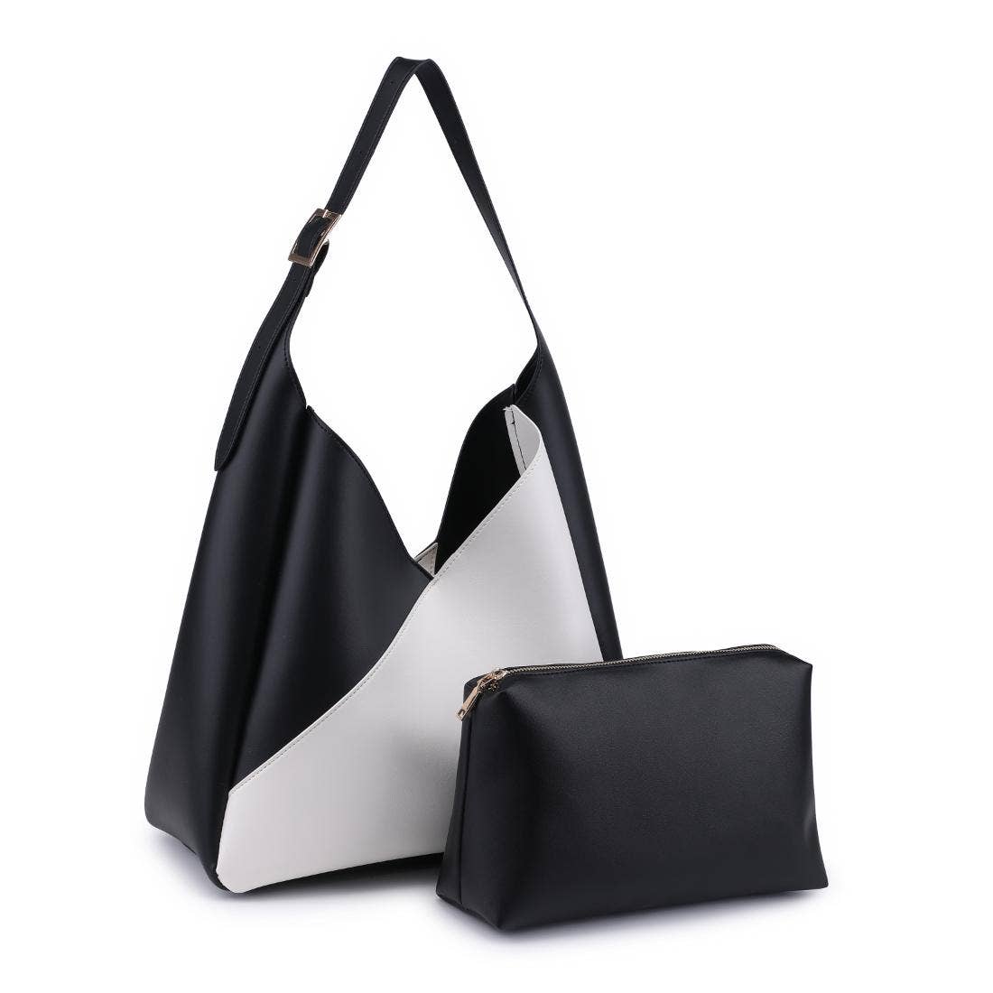 Moda Luxe Black/White Frankie Hobo Handbag