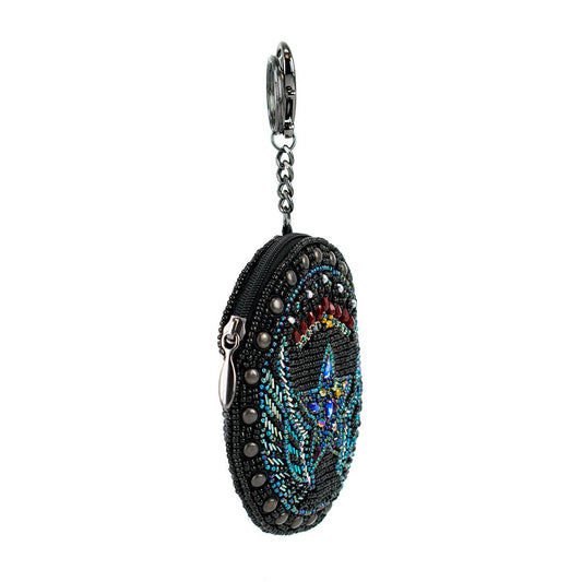 Mary Frances Starstruck Rock Wings and Lightning Beaded Coin Purse