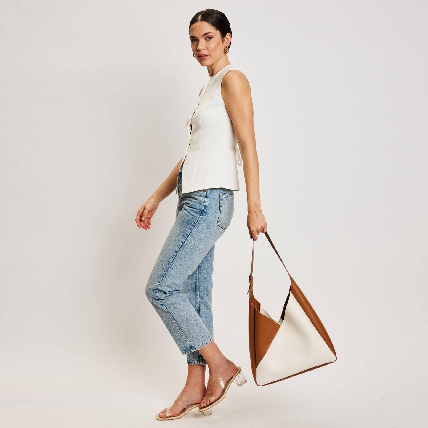 Moda Luxe Black/White Frankie Hobo Handbag