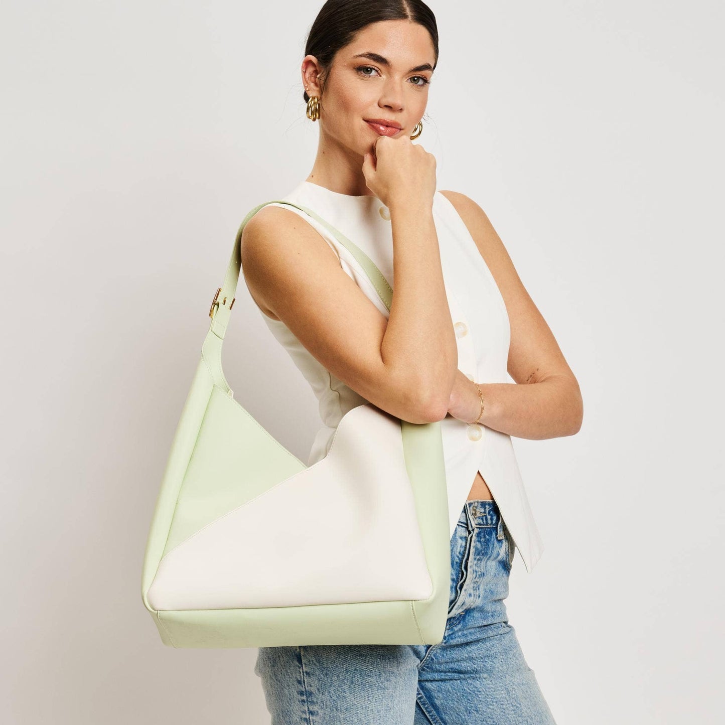 Moda Luxe Black/White Frankie Hobo Handbag