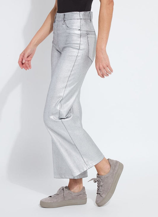 Lyssè Metallic Coated Wide Leg Denim (28" Inseam)