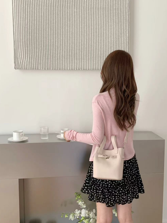Pretty Persuasions Dual-Carry Small Microfiber Leather Tote Bag