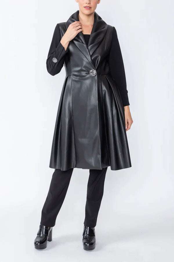 IC Collection Pleats Shawl Collar Frock Coat