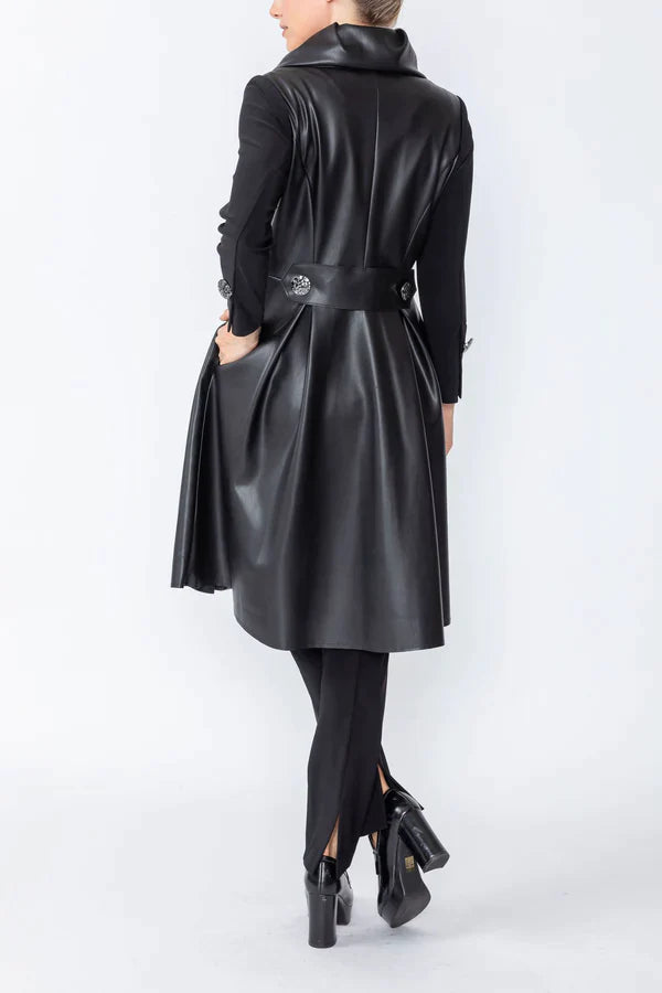 IC Collection Pleats Shawl Collar Frock Coat