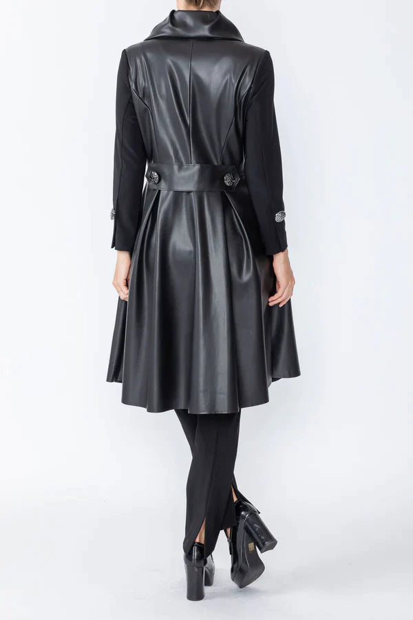 IC Collection Pleats Shawl Collar Frock Coat