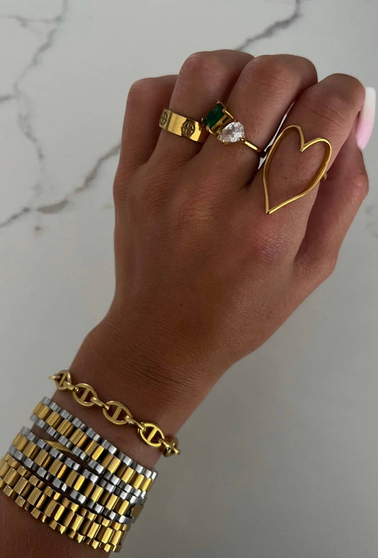 CHANSUTTPEARLS GOLD HEART RING
