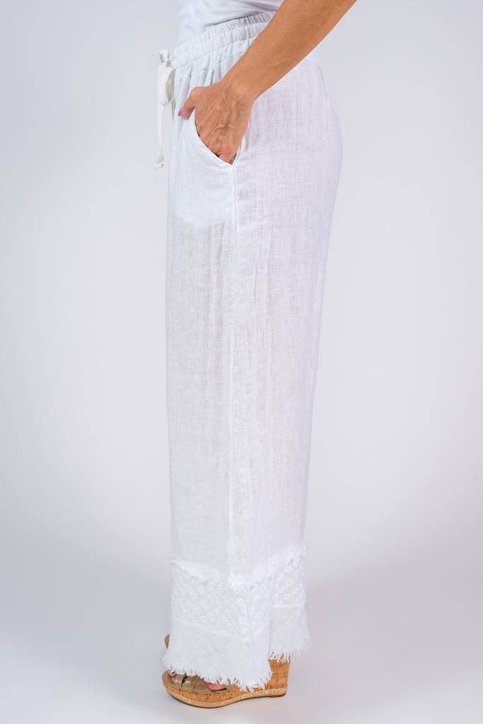 TINA Stephens Arti Linen Embroidered Pant