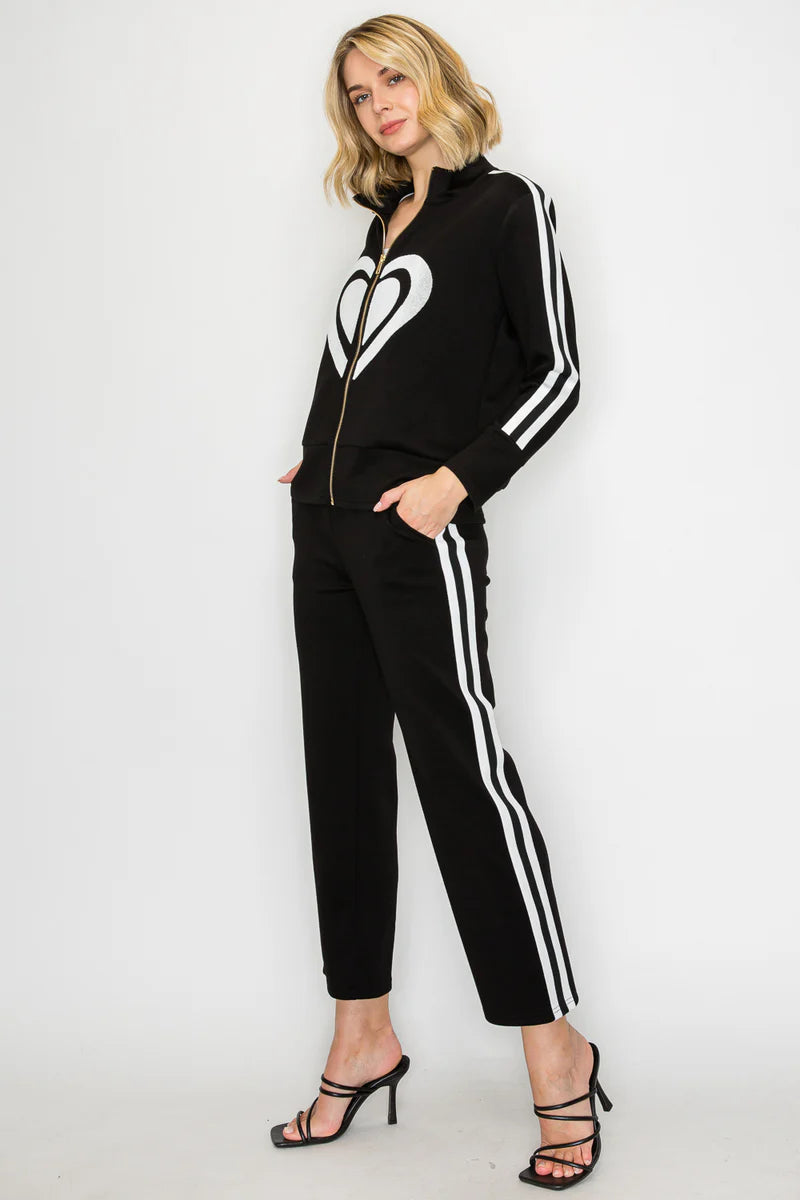 Joh Frani Black w/ stripe Pant