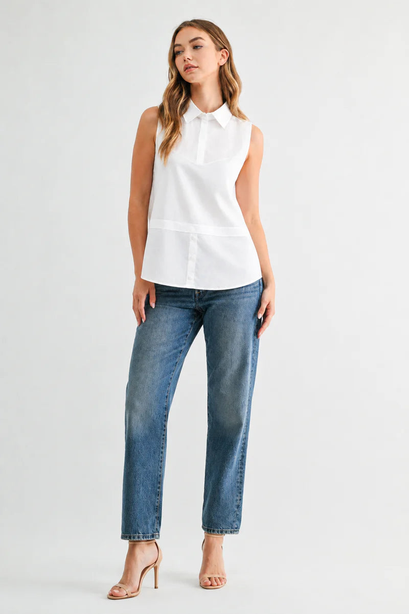 Joh Caroline Sleeveless Collar Top