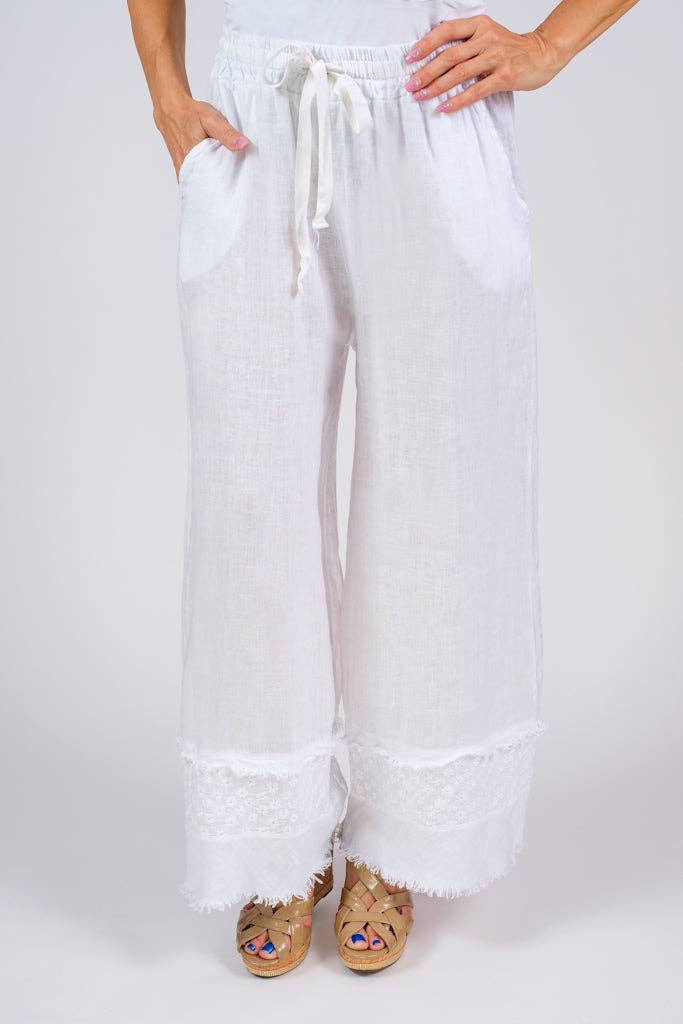 TINA Stephens Arti Linen Embroidered Pant