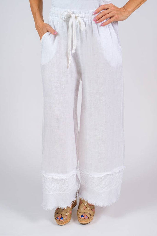 TINA Stephens Arti Linen Embroidered Pant