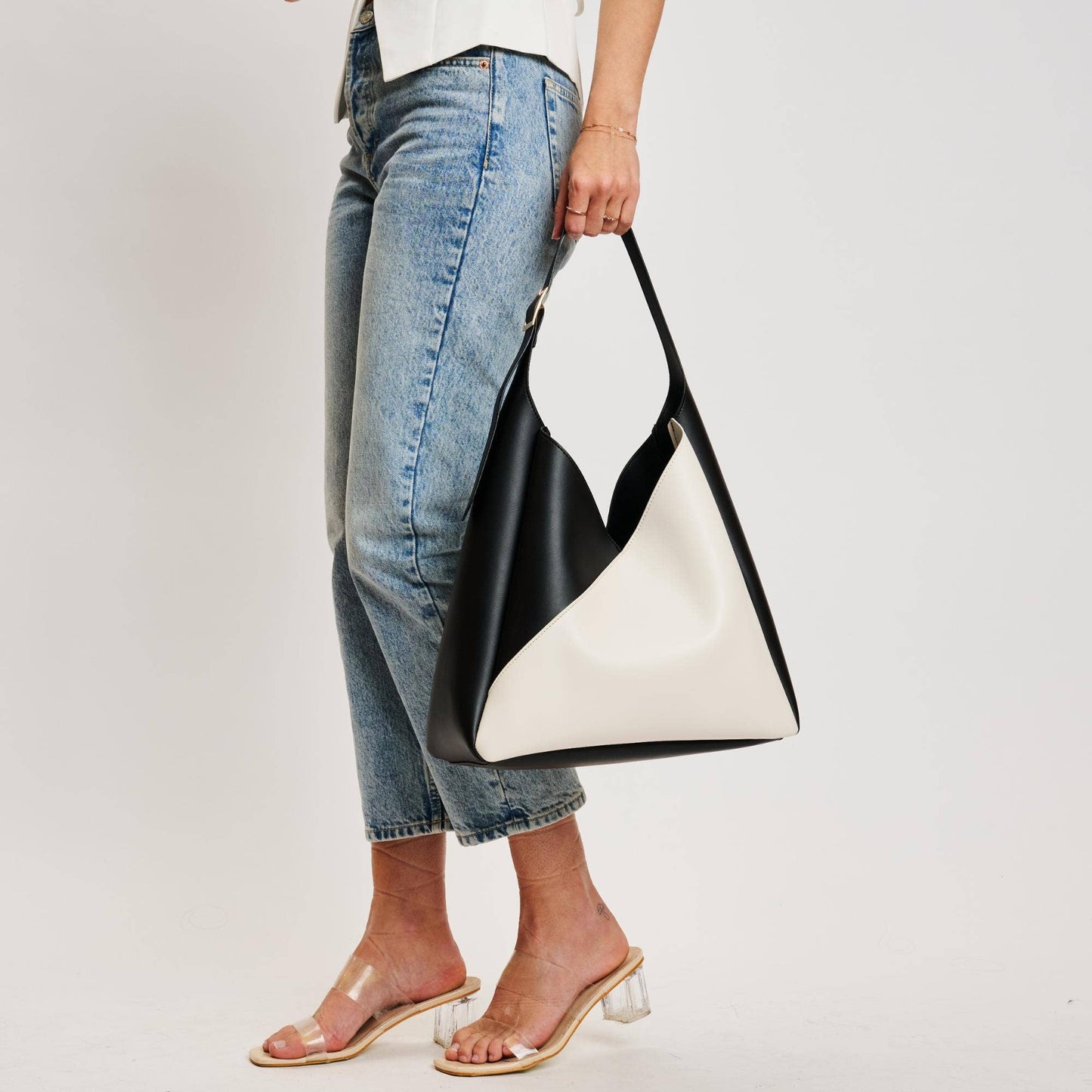 Moda Luxe Black/White Frankie Hobo Handbag