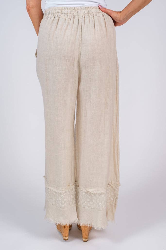 TINA Stephens Arti Linen Embroidered Pant