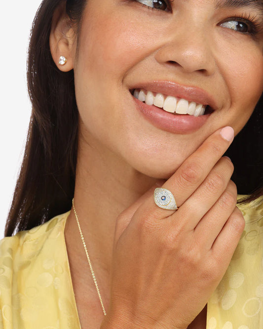 Melinda Maria Blue Evil Eye Ring