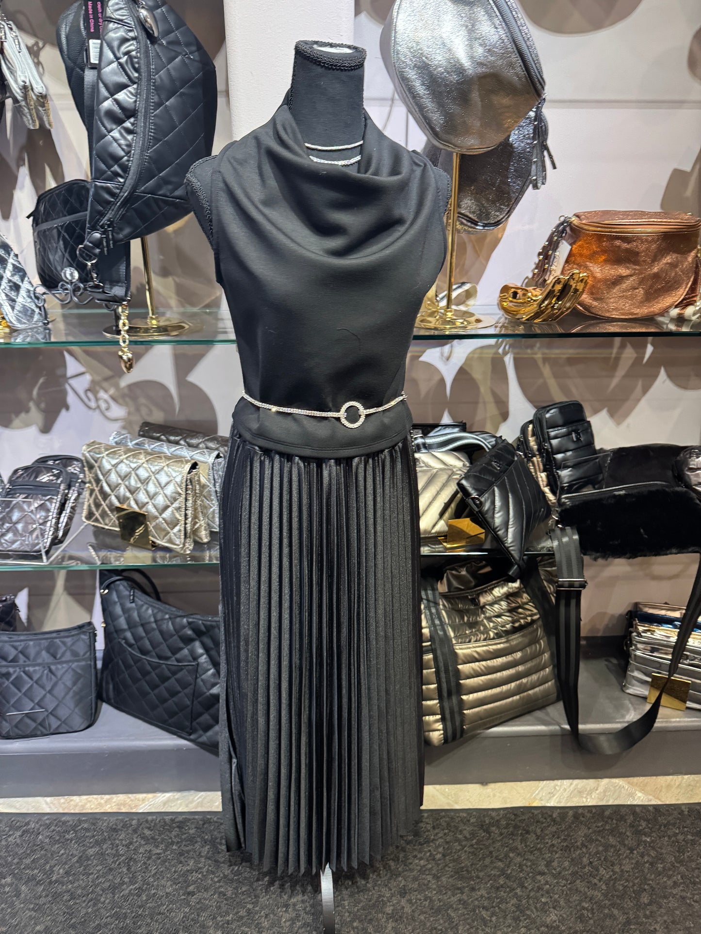 Brand Bazaar Metal Pleat Skirt