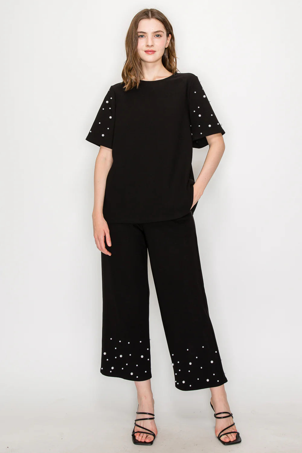 Joh Kenya Knit Top with Pearls