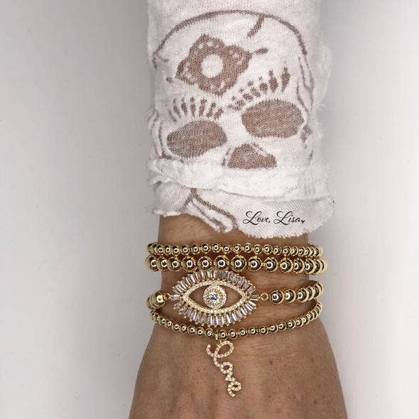 Love Lisa Monica Evil Eye Beaded Bracelet