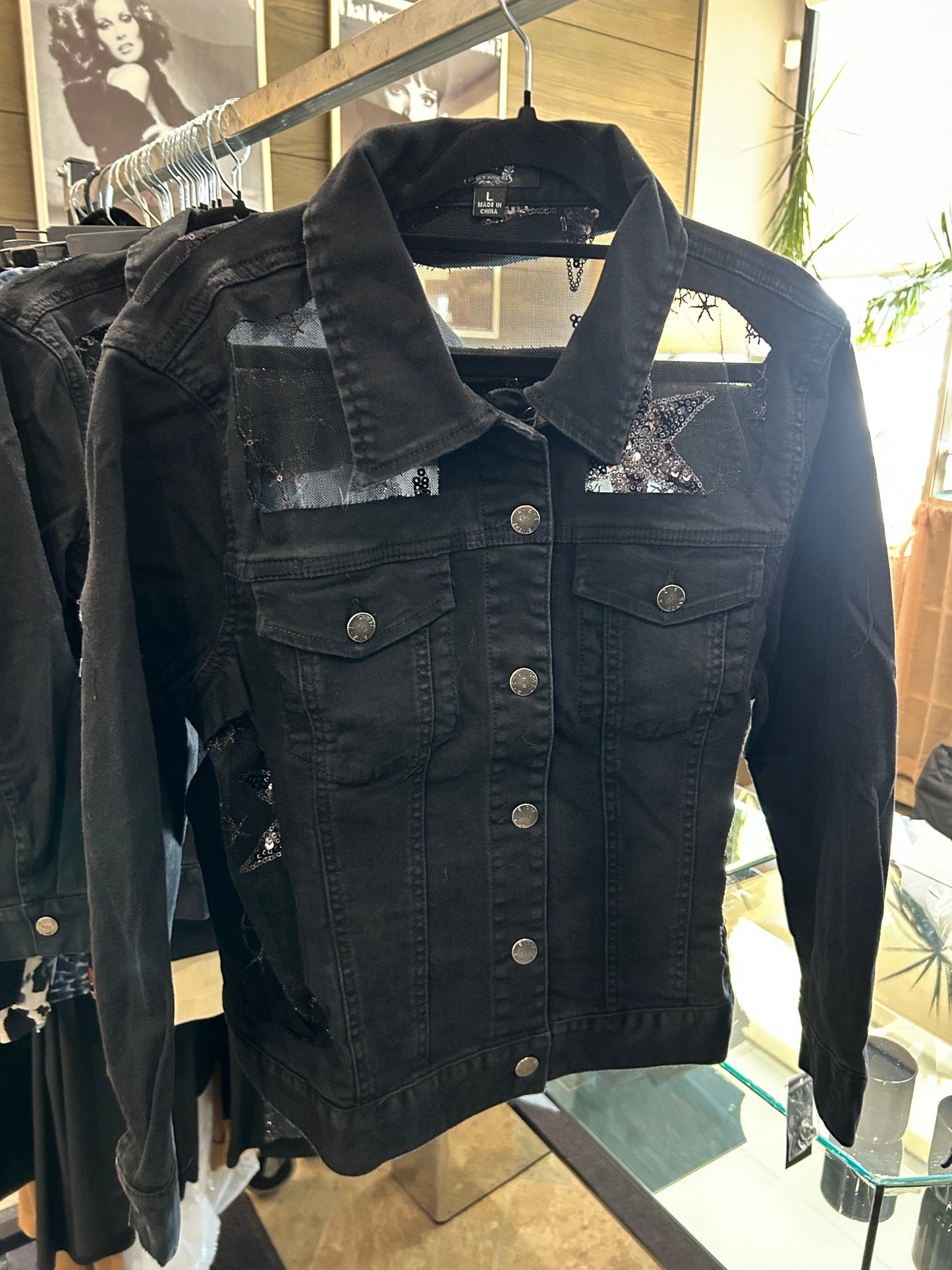 AZI Star Black Star Denim Jacket