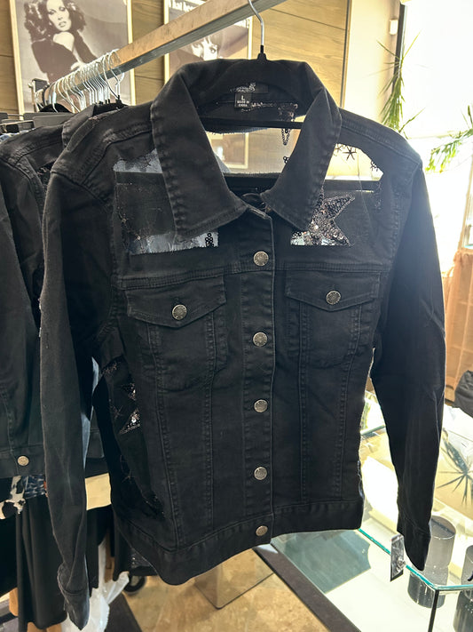 AZI Star Black Star Denim Jacket