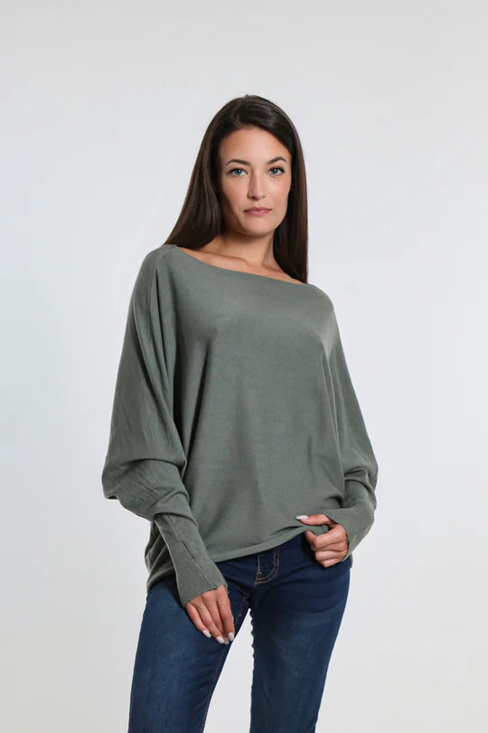 Tina Stephens Made in Italy Mylah Batwing Sweater One Size