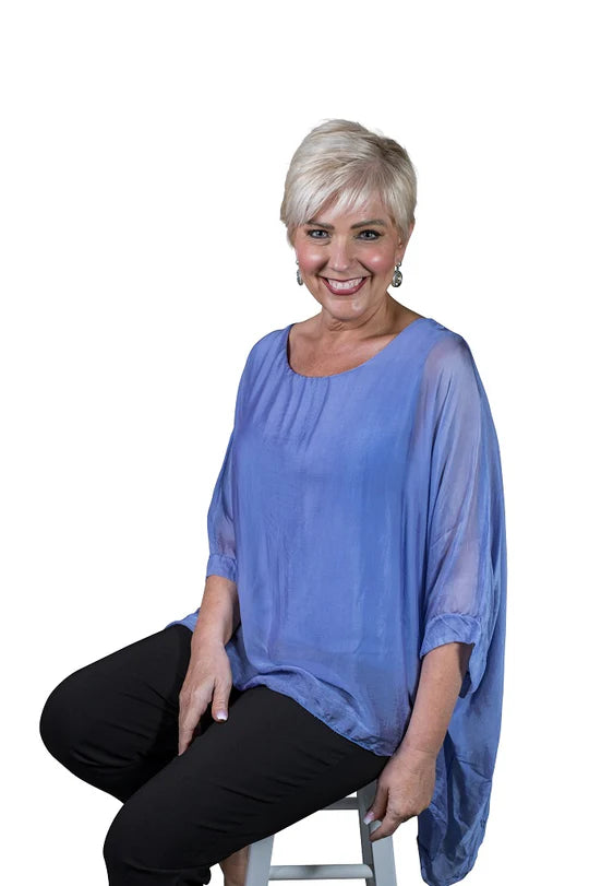 Tina Stephens Made in Italy Sofia Silk Kaftan Top One Size