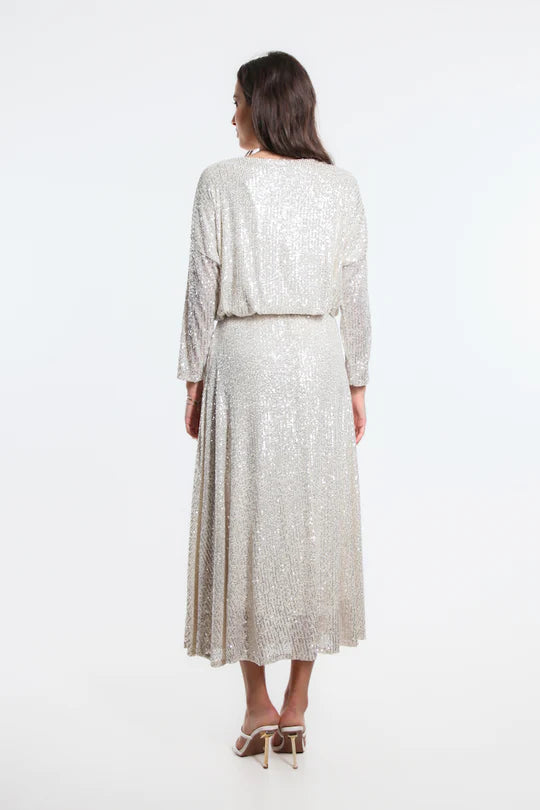 Tina Stephens Made in Italy Billie Sequin Top One Size 3/4 Sleeve
