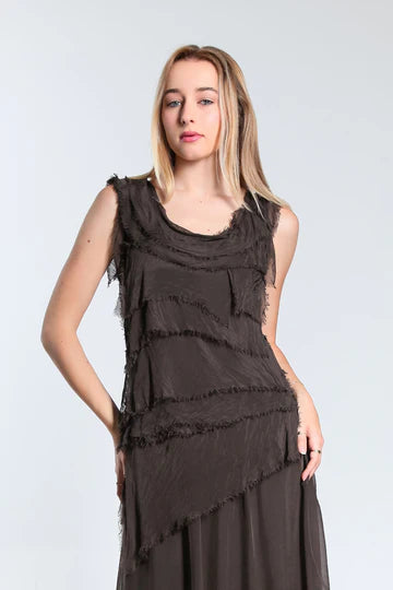 Tina Stephens Arianna Silk Ruffle Top