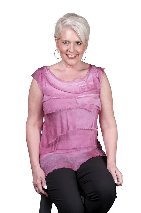 Tina Stephens Arianna Silk Ruffle Top