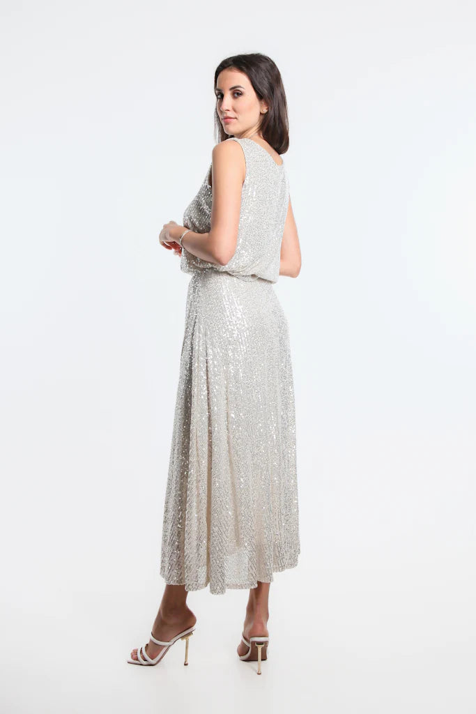 Tina Stephens Made in Italy Sheena Sequin Tank One Size