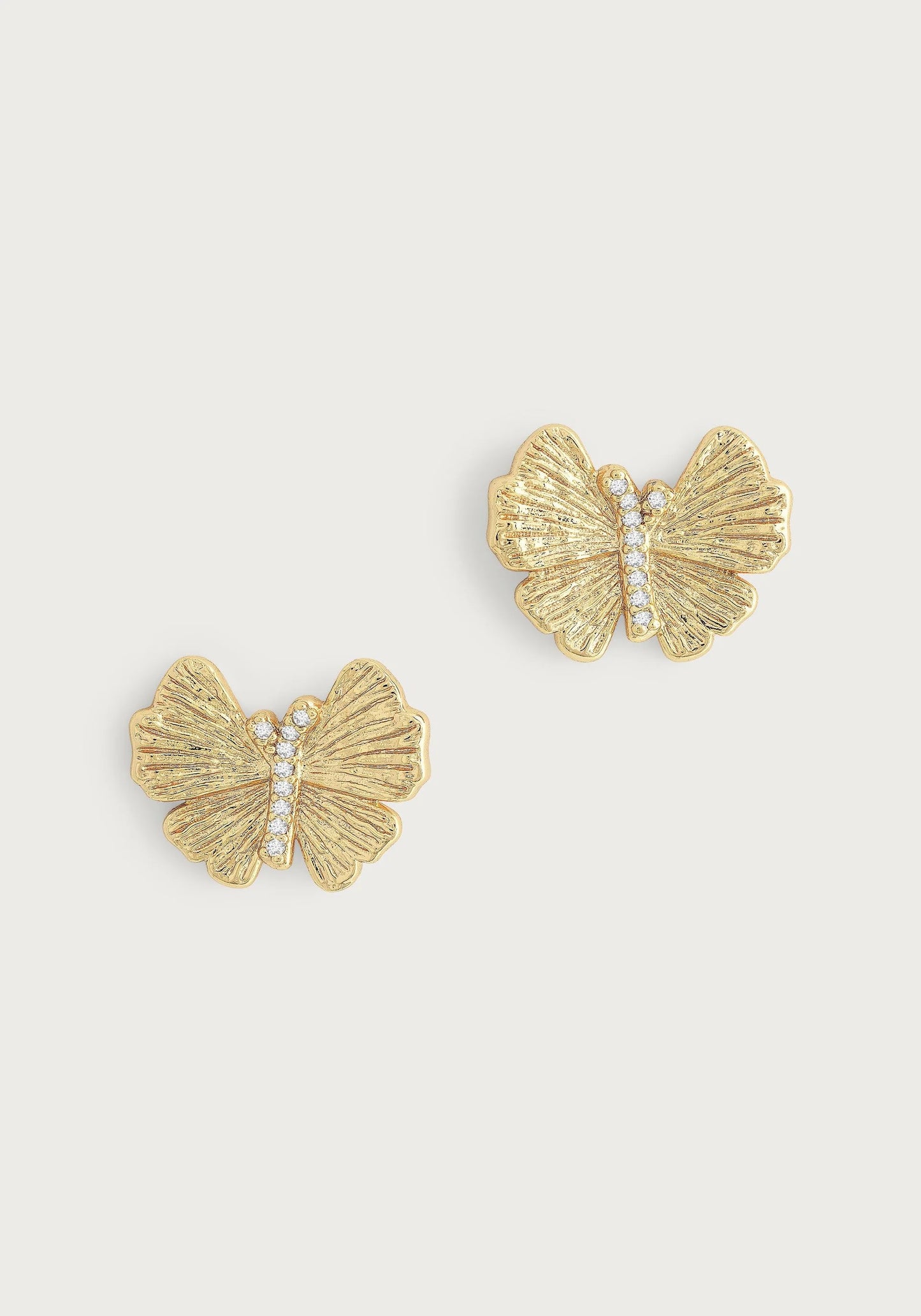 Anabel Aram Butterfly Stud Gold Earrings