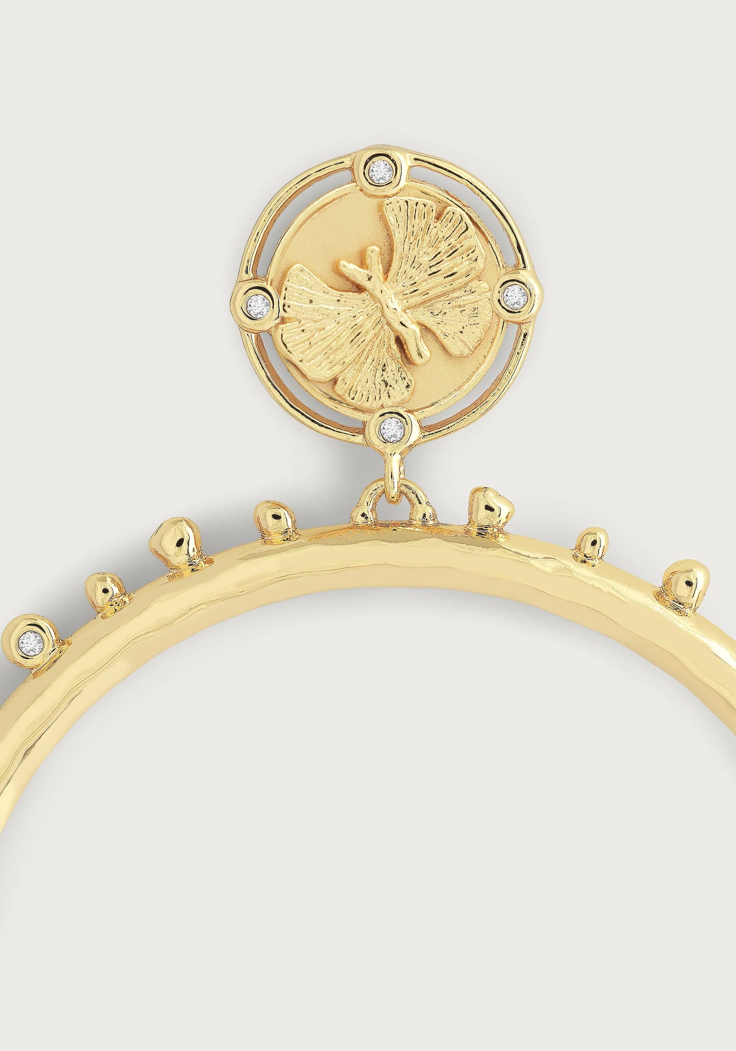 Anabel Aram Butterfly Coin Molten Hoop Earrings