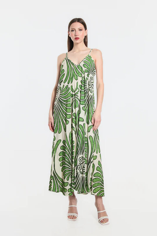 Tina Stephens River Coconut Viscose Slip Dress