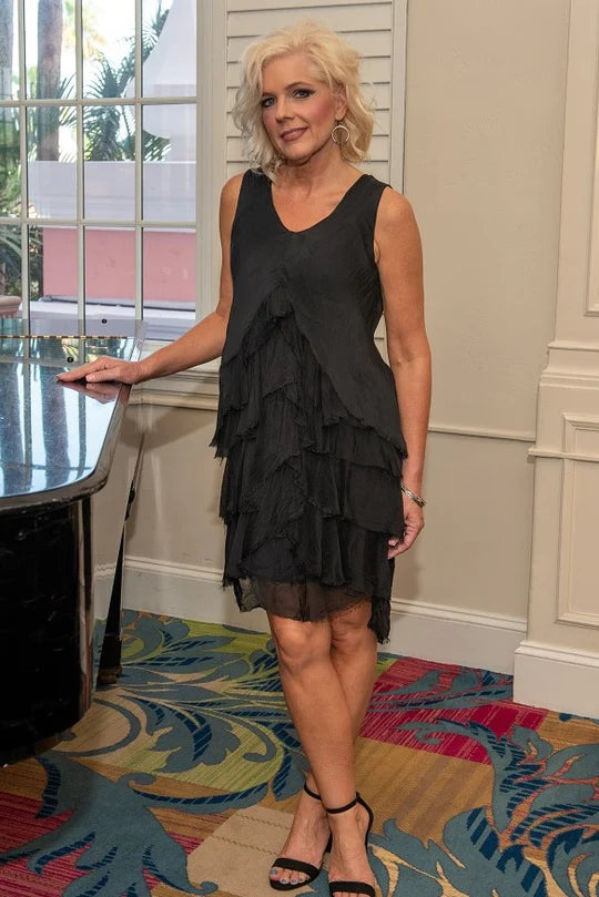 Tina Stephens Francesca Silk Cha Cha Dress