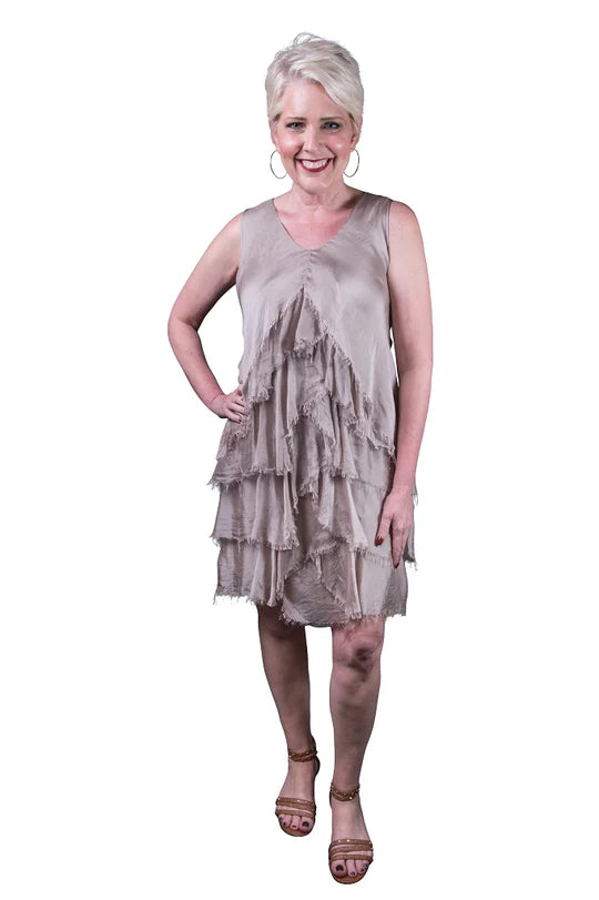 Tina Stephens Francesca Silk Cha Cha Dress