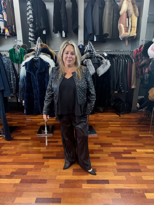 IC Collection Leather Look Palazzo Pant