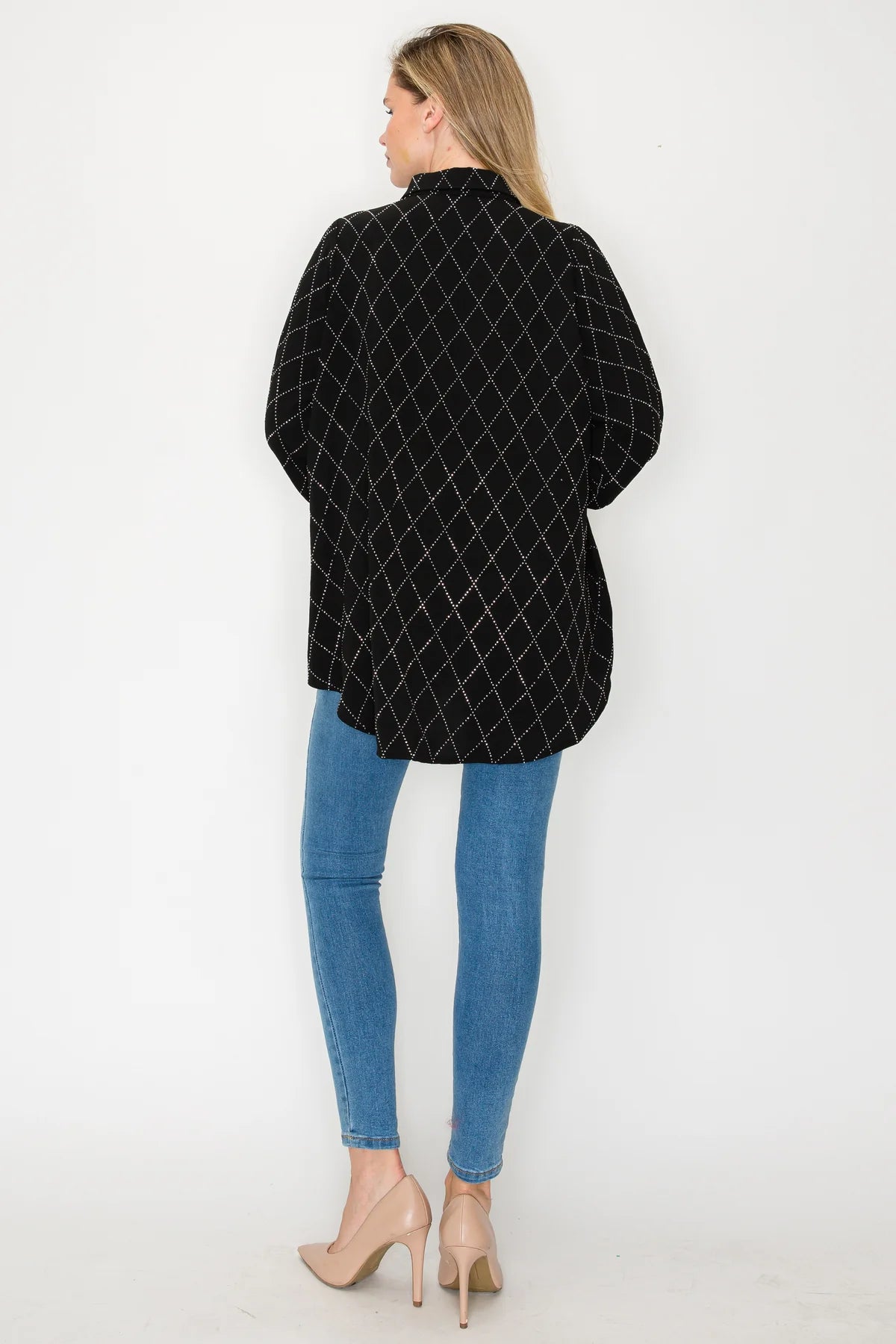 Joh Jarrel Sparkling Top Collared Button Down Shirt