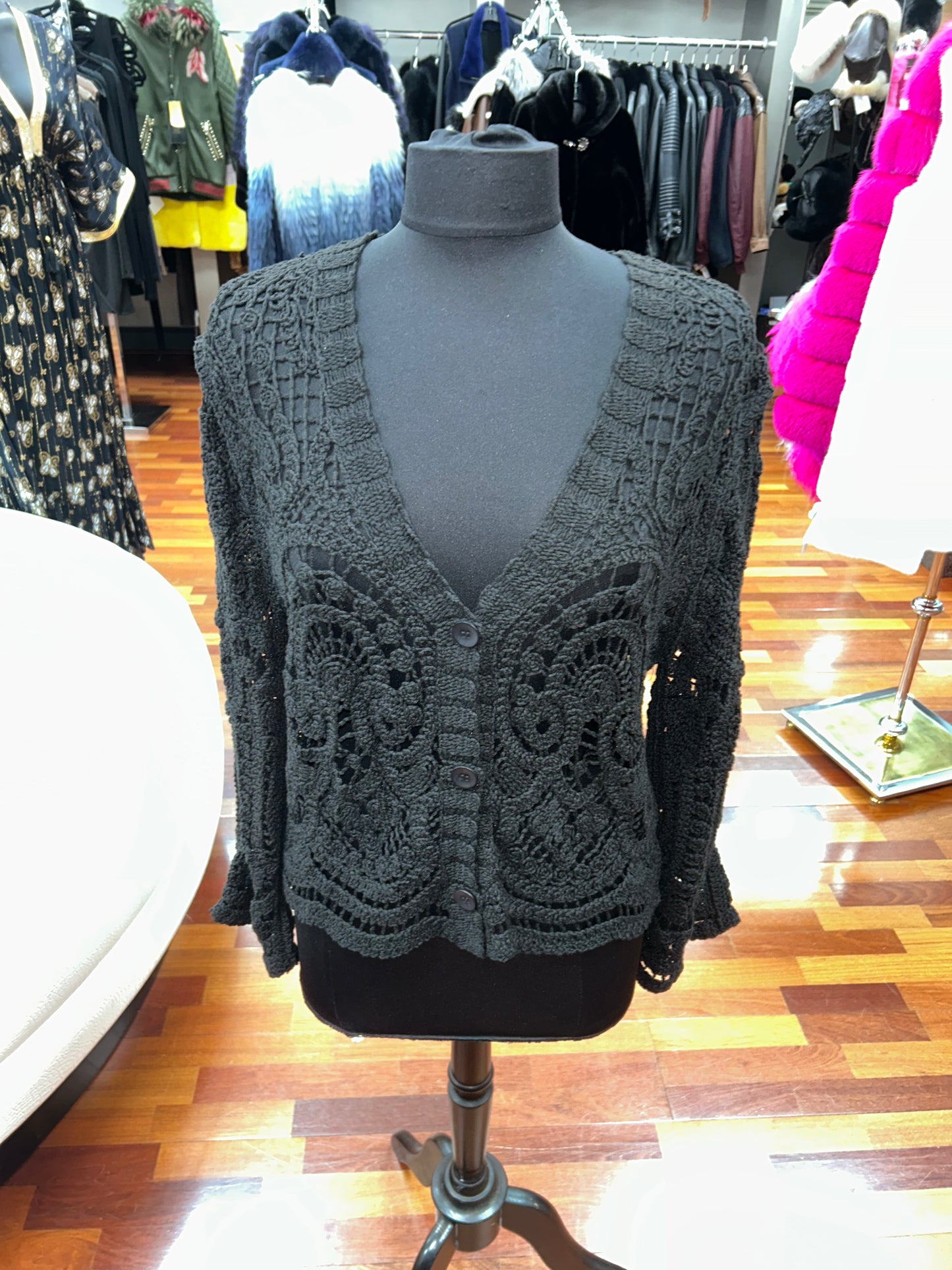 Brand Bazaar Crochet Cardigan Sweater Top