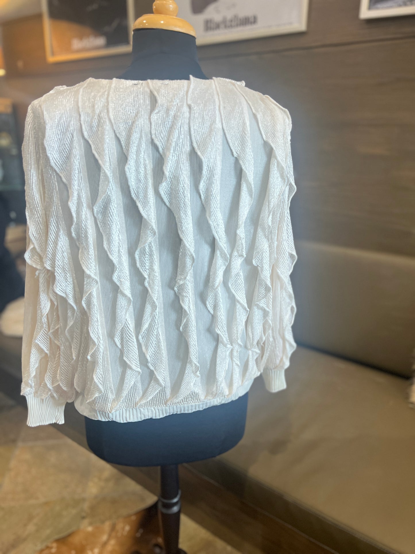 Joh Wynette Woven Ruffled Sweater Top