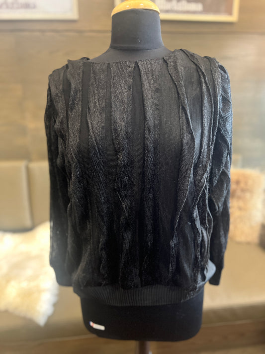 Joh Wynette Woven Ruffled Sweater Top