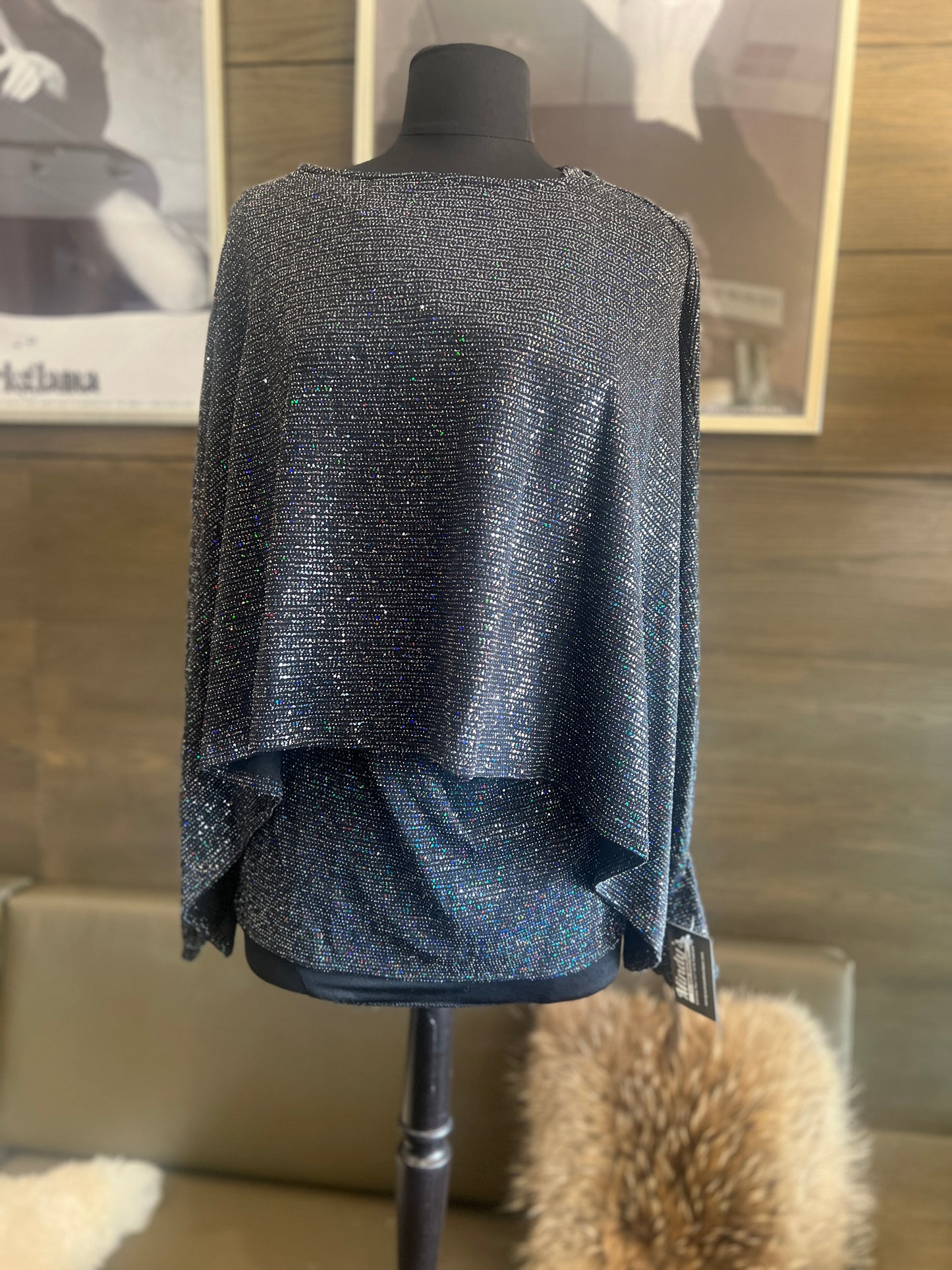Last Tango Multi Glitter Cropped Topper Top
