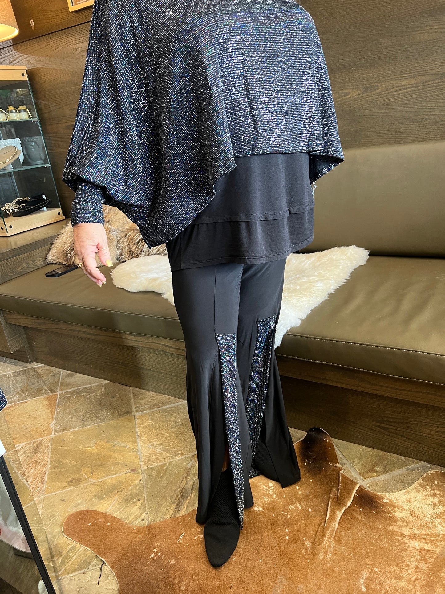 Last Tango Multi Glitter Cropped Topper Top