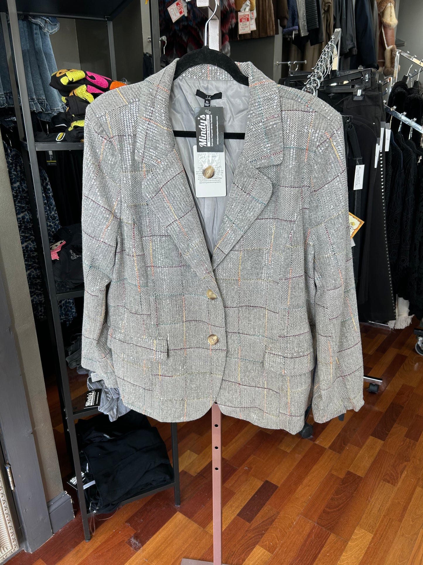 Joh Jamie Sequin Woven Blazer Jacket