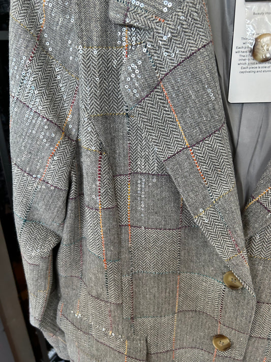 Joh Jamie Sequin Woven Blazer Jacket