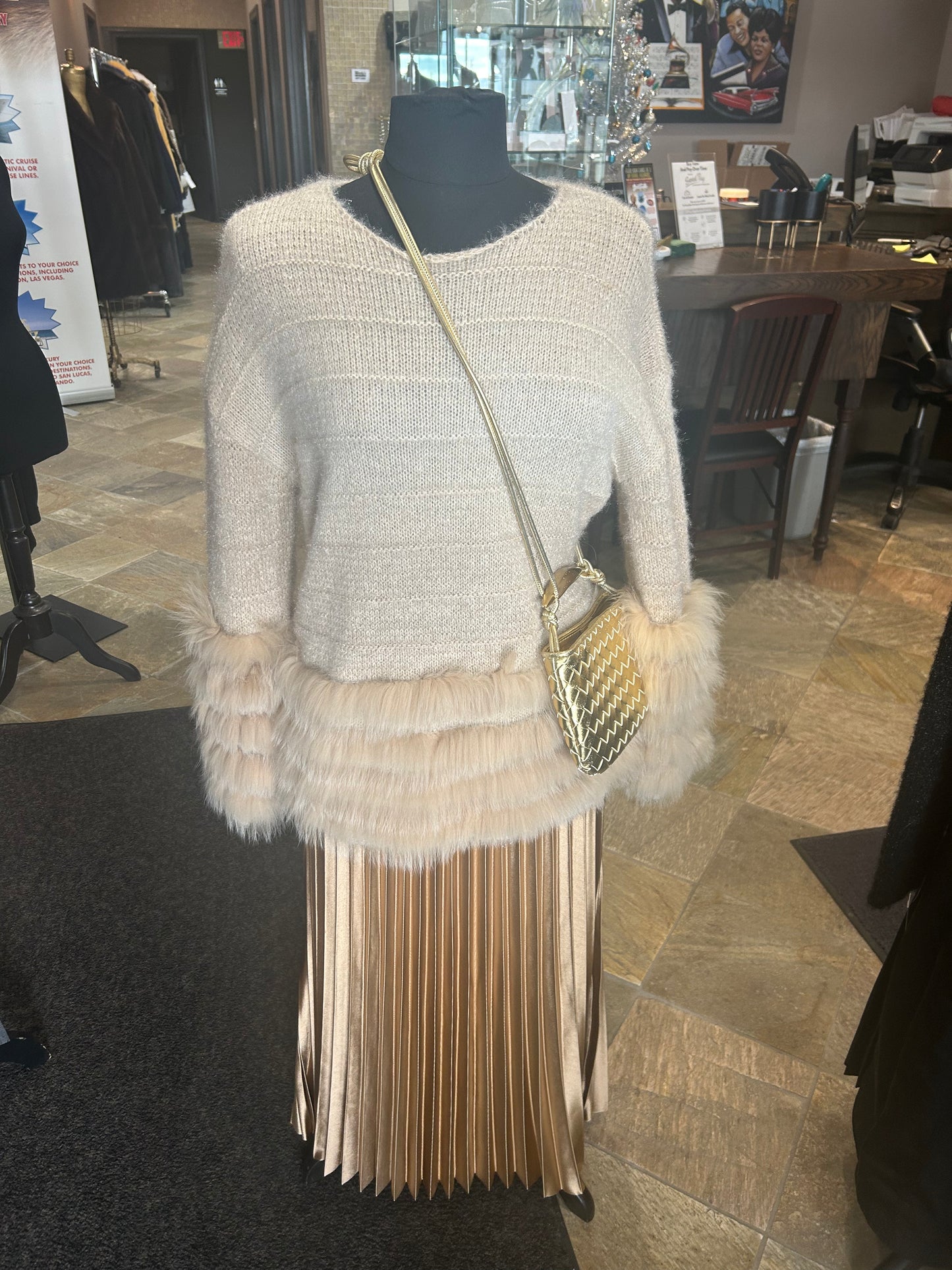 Brand Bazaar Metal Pleat Skirt