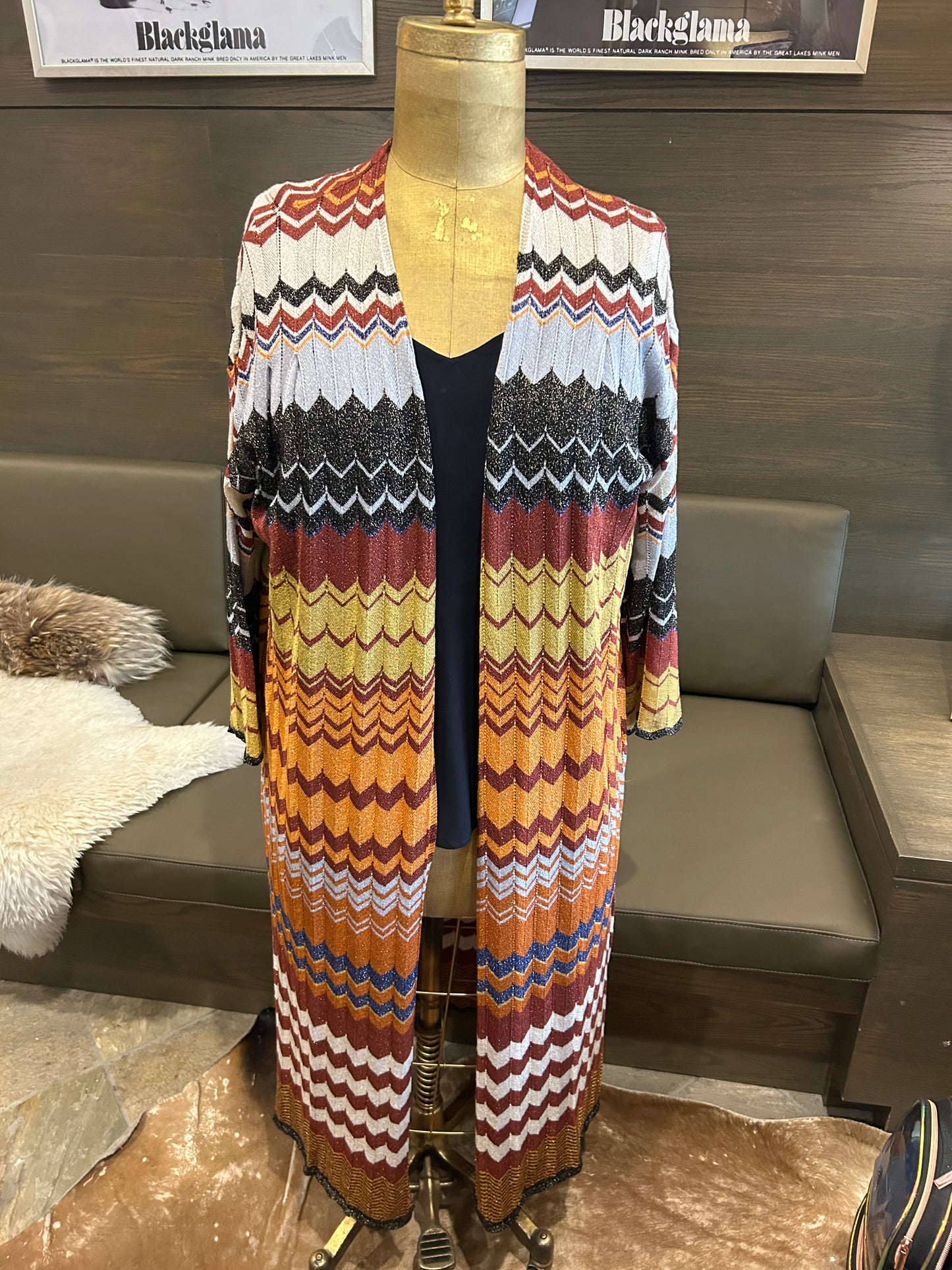 Mat Fashion Zig Zag Knit Duster