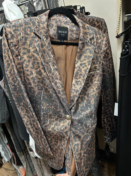 Insight Leopard Sequin Blazer Jacket