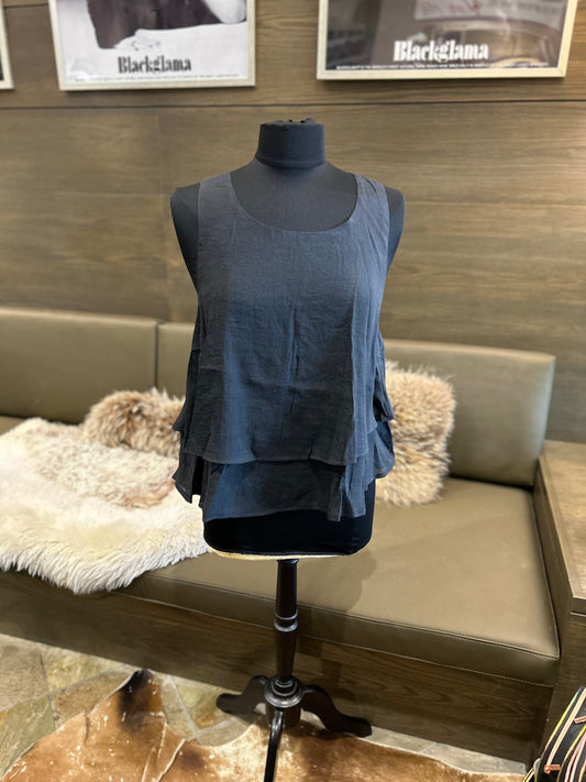 Umgee Sleeveless Layered Top with Keyhole Back
