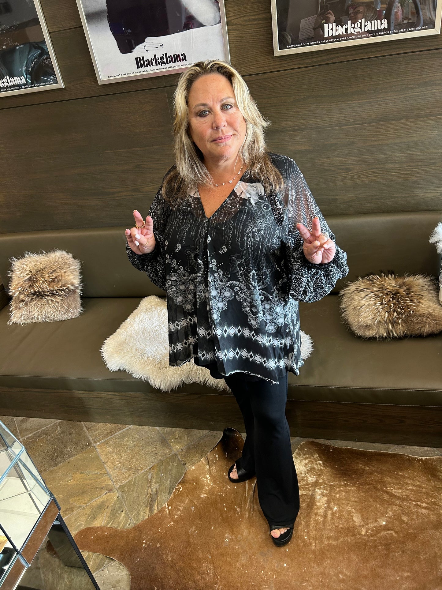 Mat Fashion Skull with Chains Blouse Top