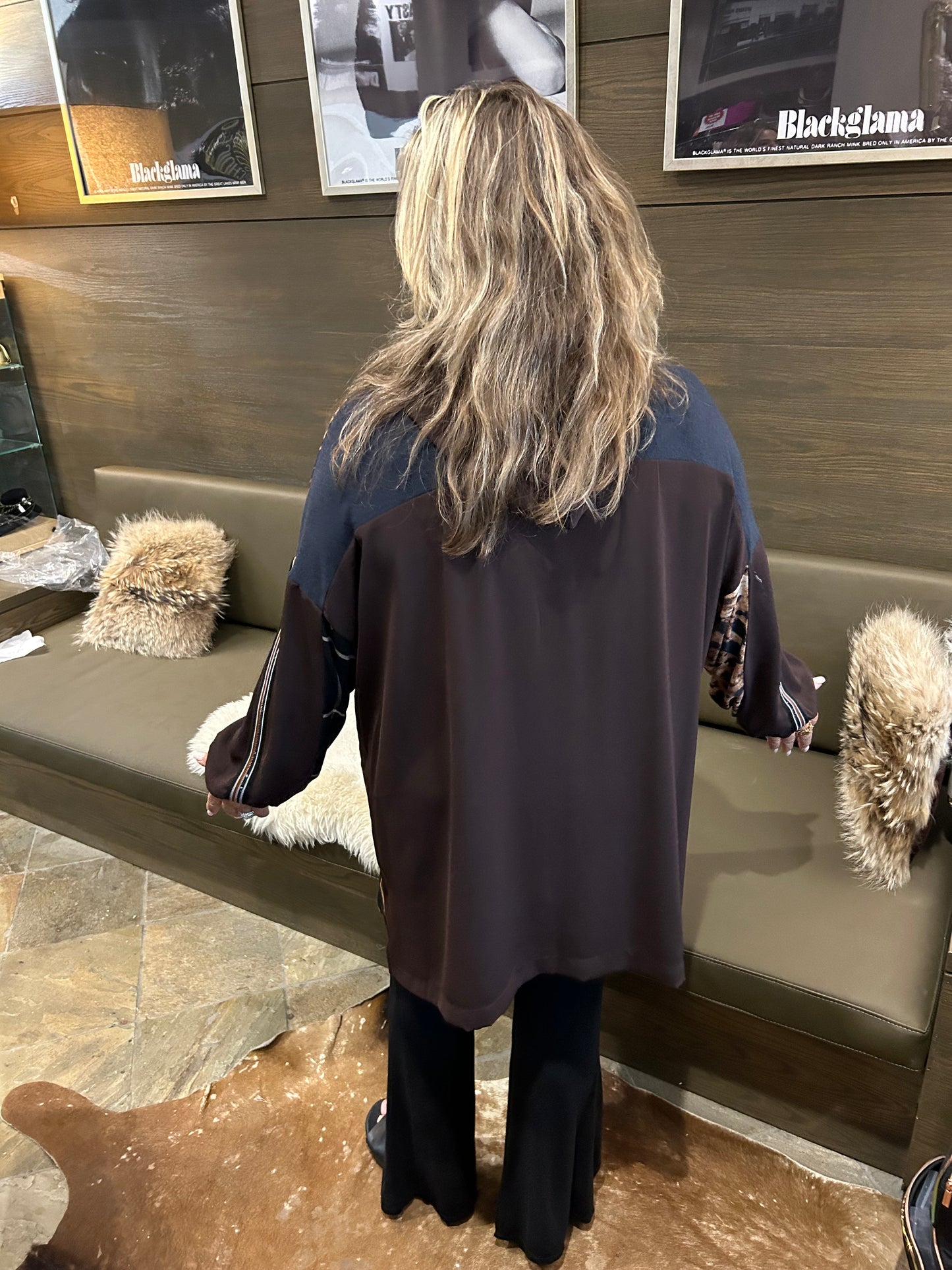 Mat Fashion Animal Print Plaid Multi Tunic Hoodie